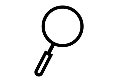 Beyaz arkaplanda siyah büyüteç simgesi