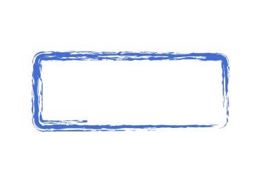 Beyaz arkaplanda mavi fırça darbesi dikdörtgeni