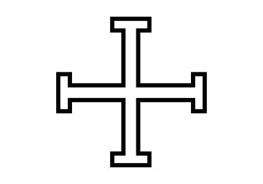 Beyaz arkaplanda siyah haç simgesi