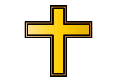 Turuncu kenarlı altın ya da sarı haç