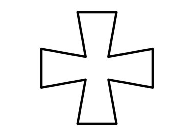 Beyaz arkaplanda Hıristiyan haçı simgesi