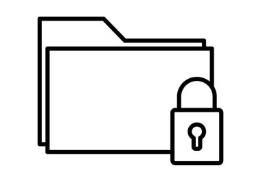 Şifreli dizin kilidi olan siyah dizin simgesi