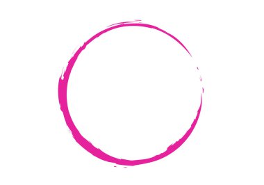Beyaz arkaplanda pembe fırça darbesi çemberi