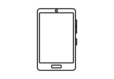 Beyaz arkaplanda siyah akıllı telefon simgesi