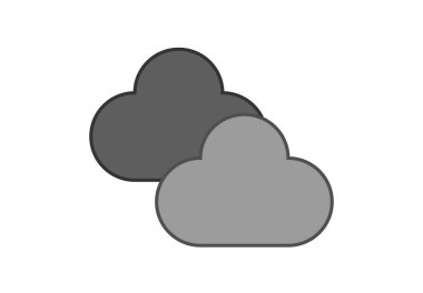 İki gri bulut bir fırtına bulutunu temsil ediyor.