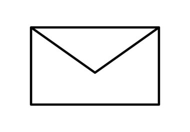 Beyaz arkaplanda siyah kapalı harf simgesi