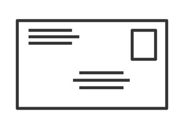 Siyah simge posta veya yazılı yazışmalar