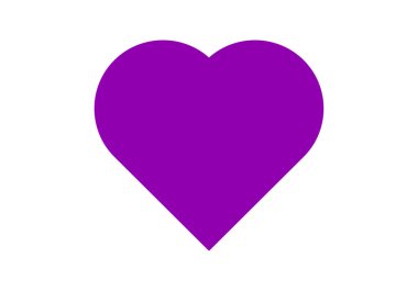 Beyaz arka planda mor aşk kalbi