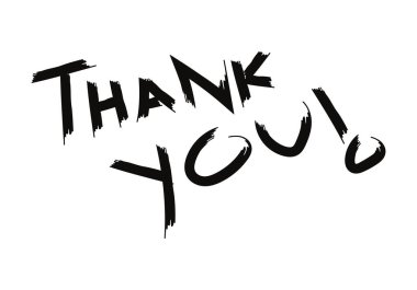 Teşekkürler siyah fırça darbesiyle