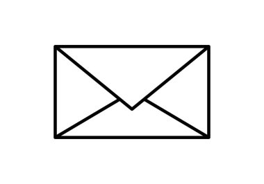 Beyaz arkaplanda siyah harf veya zarf simgesi