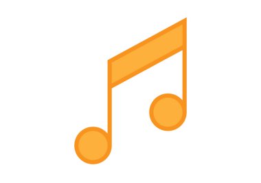 Turuncu çizgili ve dolgulu müzik notası