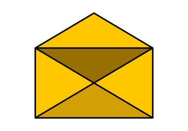 Siyah çizgili sarı mektup zarfı