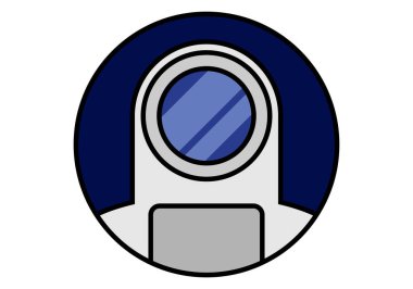 Astronot kıyafetli bir astronot daire çiziyor.