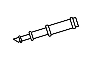 Beyaz arkaplanda siyah dürbün simgesi