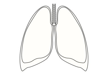 Soluk borusu olan siyah akciğer ikonu