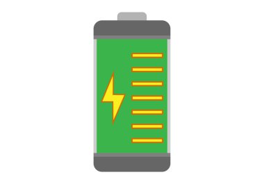 Pil yıldırımla% 100 şarj edildi.