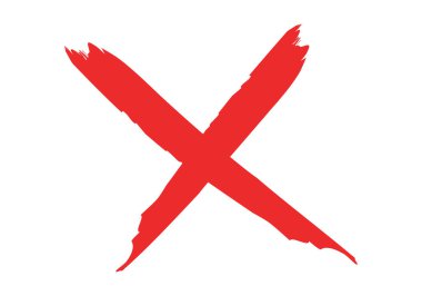 Vuruş için çapraz veya X veya kırmızı inkar