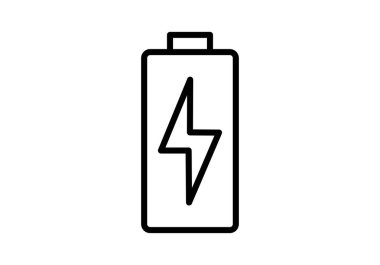 Yıldırımlı siyah pil simgesi