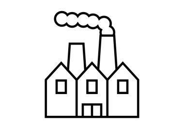 Bacalı sanayi fabrikasının siyah simgesi.