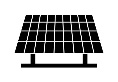 Parantezli siyah güneş paneli simgesi