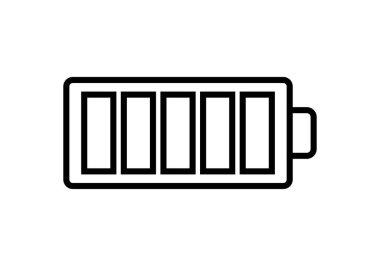 Beyaz arkaplanda siyah tam pil simgesi