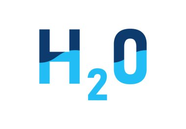 Açık ve koyu mavi duoton su molekülü veya kısaltması