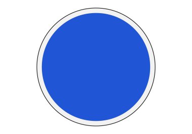 Empty circle sign in blue and white stroke