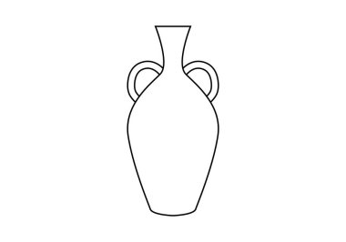 Beyaz arkaplanda siyah vazo simgesi