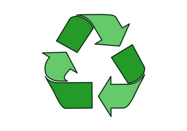 Siyah vurmalı ve yeşil doldurmalı simgeyi geri dönüştür