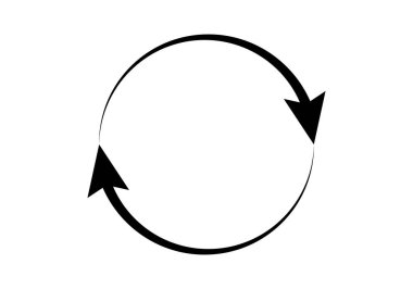 Geri bildirim çemberindeki iki okun siyah simgesi