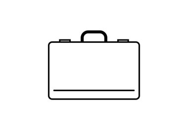 Beyaz arkaplanda siyah evrak çantası simgesi