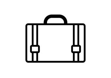 Beyaz arkaplanda siyah evrak çantası simgesi