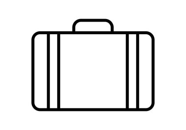 Beyaz arkaplanda siyah evrak çantası simgesi