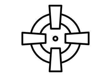 Beyaz arkaplanda siyah hedef görme simgesi