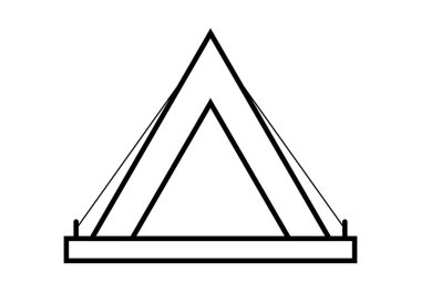 Kamp çadırının siyah simgesi.