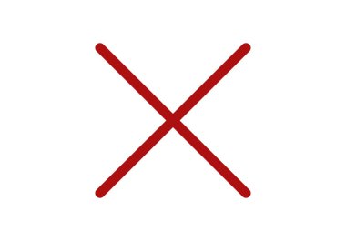 Kırmızı inkar simgesi ya da X simgesi