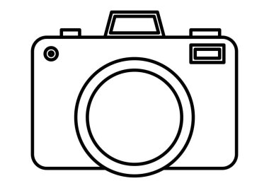 Beyaz arka planda siyah kamera simgesi