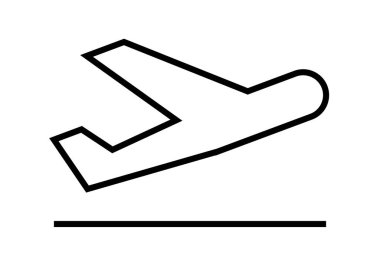 Havaalanından kalkan siyah uçak ikonu