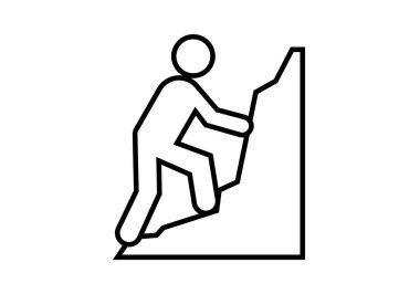 Bir dağcının ya da dağcının dağa tırmanma simgesi