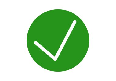 Onaylanmış ya da onaylanmış bir çember içinde yeşil simge