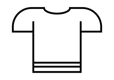 Beyaz arkaplanda siyah kısa kollu gömlek simgesi