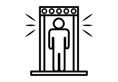 Havaalanı güvenlik metal detektörünün siyah simgesi