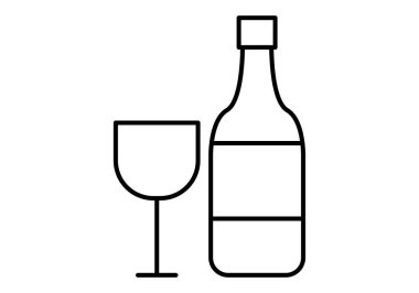 İçki şişesi ve bardağın simgesi.