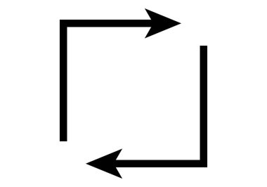 Sosyal medyada paylaşım veya yeniden gönderme için siyah ok simgesi