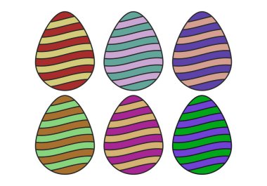 Çok renkli çizgili Paskalya yumurtası simgesi