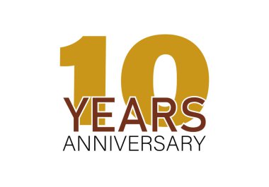 Altın onlu ve altın yazılı 10. yıldönümü başlığı