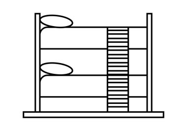 Merdivenli ranzaların siyah simgesi.