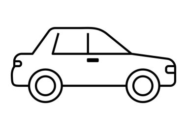 Beyaz arkaplanda siyah özel araba simgesi