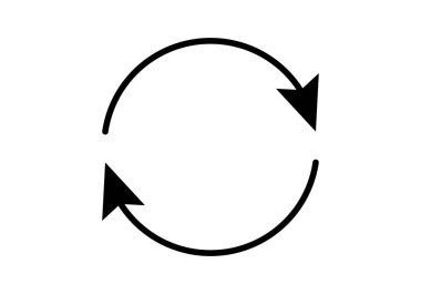 İki dairesel okun siyah simgesi besleniyor