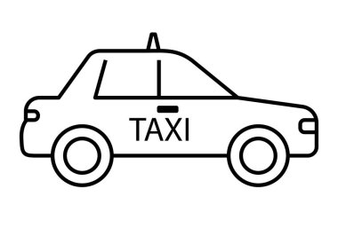Beyaz arkaplanda siyah taksi simgesi